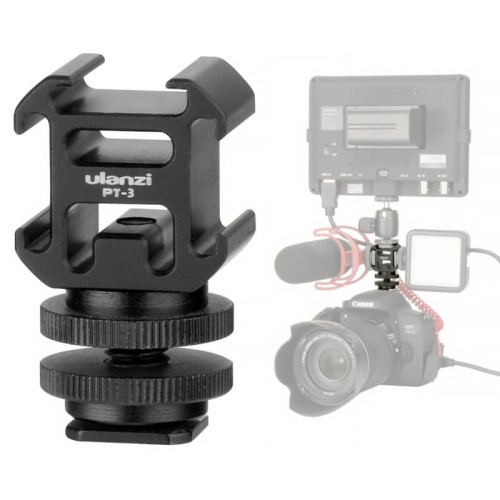 Adapter montażowy Ulanzi PT-3S na aparat / gwint 1/4'' – 3x zimna stopka