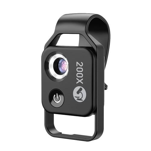 Mikroskop do telefonu 200x Apexel z lampą LED [czarny]