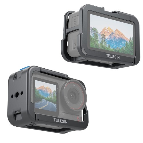 Aluminiowa ramka do DJI Osmo Action 5 Pro Telesin S6-FMS-13BK-TDJ