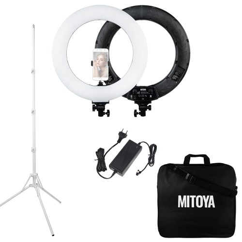 *ZESTAW* Lampa LED Ring MITOYA RL480L 45cm + statyw IBIS