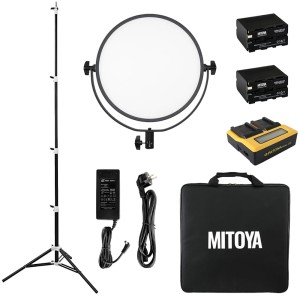 *ZESTAW* Lampa MITOYA SUN 35W Bi-color + statyw PENGUIN + dodatkowe baterie i ładowarka Patona