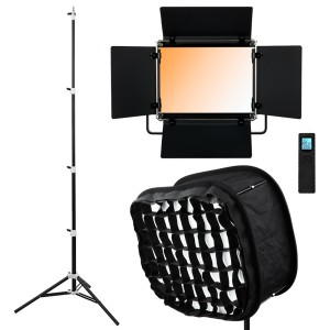 *ZESTAW* Lampa LED MOBULA 540 Bi-color + Softbox + Statyw PENGUIN