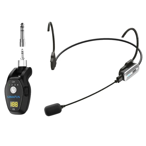 Bezprzewodowy mikrofon nagłowny 3,5mm KIMAFUN KM-G76 Black