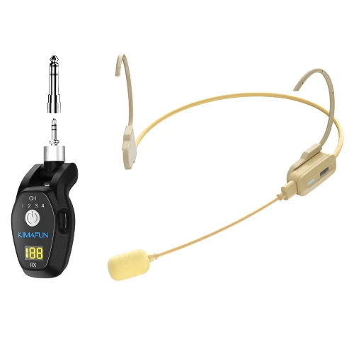 Bezprzewodowy mikrofon nagłowny 3,5mm KIMAFUN KM-G76 Beige