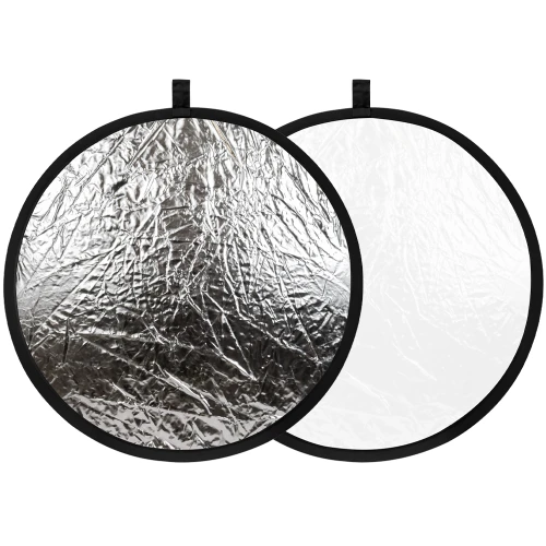 Blenda okrągła 2w1 srebrno-biała 110cm [white/silver]