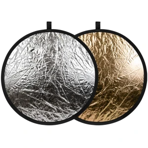 Blenda okrągła 2w1 srebrno-złota 60cm [gold/silver]