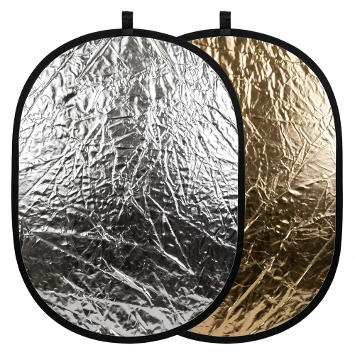 Blenda owalna 2w1 srebrno-złota 90x120cm [gold/silver]