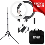 *ZESTAW* Lampa LED RING MITOYA MTY18C 45cm + statyw BLACK IBIS