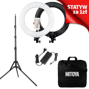 *ZESTAW* Lampa LED RING MITOYA RL480L + statyw BLACK IBIS