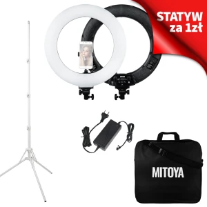*ZESTAW* Lampa LED Ring MITOYA RL480L 45cm + statyw IBIS