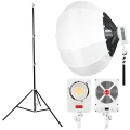 *ZESTAW* Lampa LED MITOYA ORCA 230 RGB + statyw PANDA + softbox  LANTERN 85cm