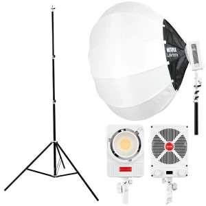 *ZESTAW* Lampa LED MITOYA ORCA 230 RGB + statyw PANDA + softbox  LANTERN 85cm