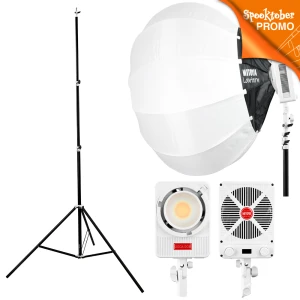 *ZESTAW* Lampa LED MITOYA ORCA 230 RGB + statyw PANDA + softbox  LANTERN 85cm