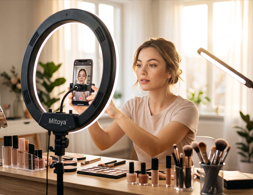 Światło do beauty contentu – jak nagrywać makijaż, rzęsy i paznokcie na Instagram?